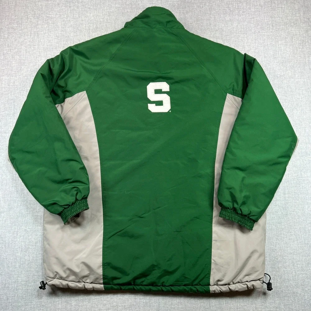 Vintage Y2K Nike Michigan State Spartans Jacket Reversible Puffer Coat Men Large
